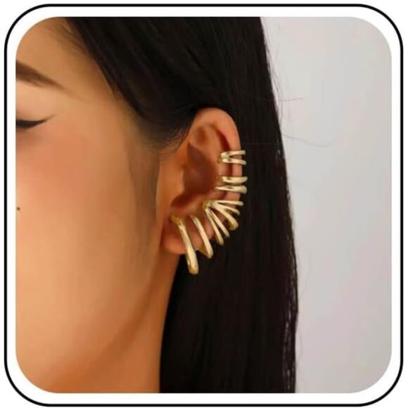 ✨ Boho Claw Ear Climber Earrings | Gold Cuff & Cartilage Crawler - Picture 1 of 3